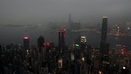 4k video footage of a beautiful coastal city at sunset