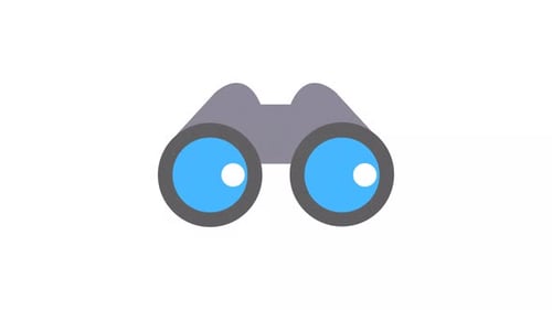 Minimalist Binoculars Icon Animation