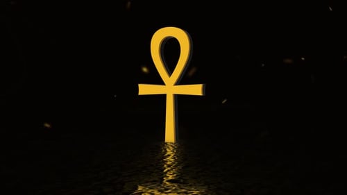 Animation 3D du symbole de la religion égyptienne Ankh