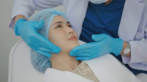 Young Adult Patient Examined in Medical Clinic