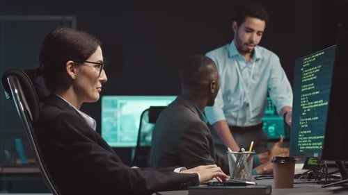 Woman Working at Cybersecurity Agency