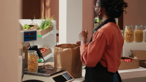 Women Shopping in a Local Grocery Store