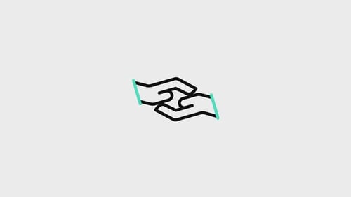 Minimalist Line Art Helping Hands Icon Animation
