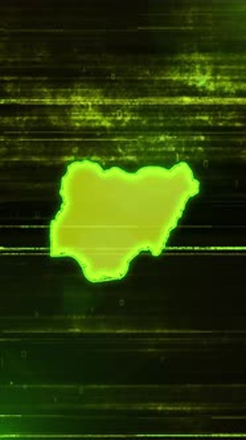Nigeria Digital Futuristic Glitch Map