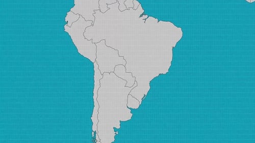 Paraguay Country Map Highlight Flat Design Animation