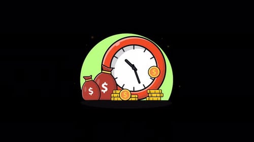 Animated Business Concept: Time, Money, and Savings