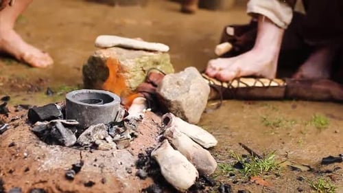 Historical Fire Starting Demonstration With Primitive Tools