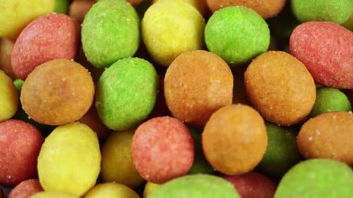 Candy Coated Peanuts Colorful Treats Close Up
