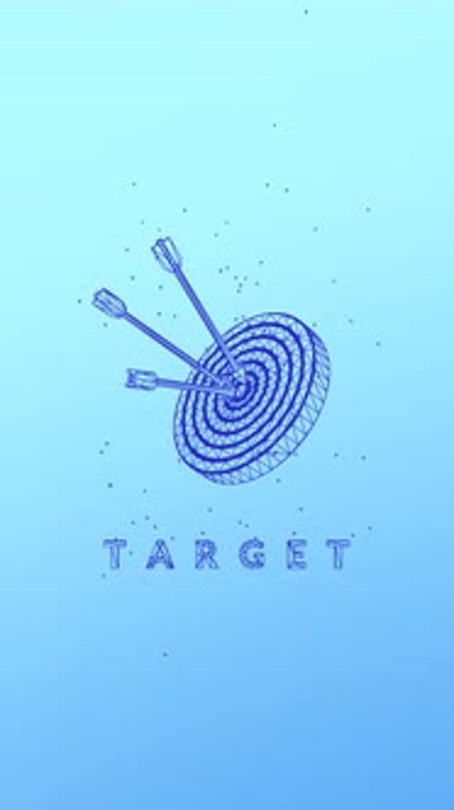 Vertical Video Animation of Business Goal Setting and Target Achievement.