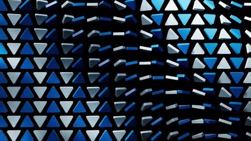 Blaues und weißes abstraktes geometrisches 3D-Dreiecksmuster