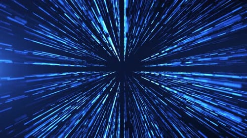 Abstract digital background with glowing neon particles and lines. the movement of a stream