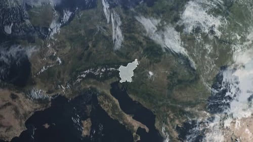 Realistic Earth Zoom into Country Map Highlight Animation
