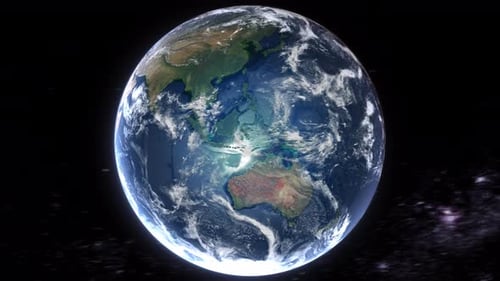 Realistic Earth From Space Zoom In Clouds Zambia