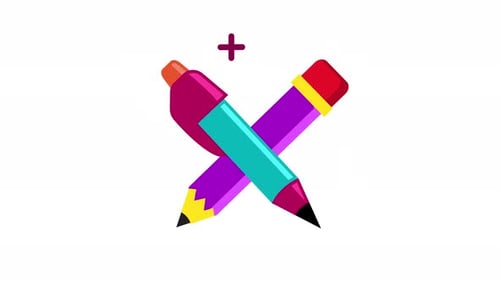 Animated Design Tools Icon in Flat Style