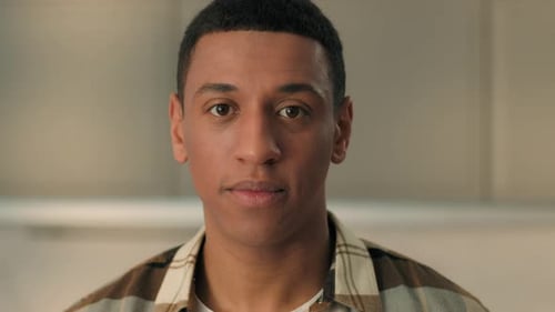 Confident Young Adult Man Close Up Portrait