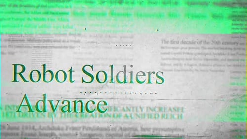 Glitch Text Reveal on Newsprint Background Title Animation