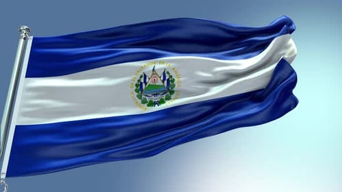 El Salvador Flag Waving Realistic Animation