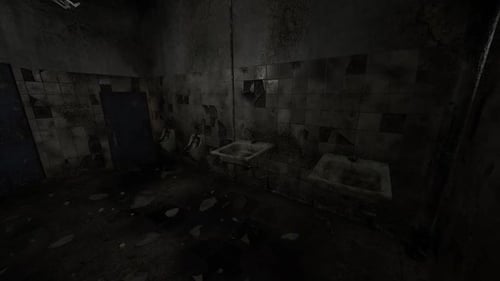 Gritty Abandoned Restroom Loop Background Animation