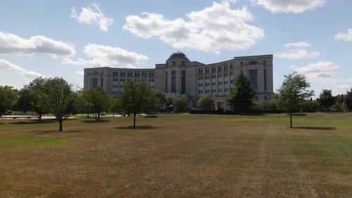 Michigan State Supreme Court building in Lansing, Michigan with timelapse video.