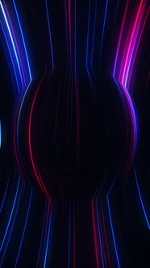 Vertical Neon Light Tunnel Loop Background
