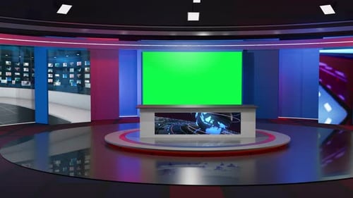 3D Virtual News Studio Ab009 Background Loop