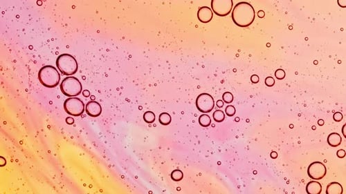 Bubble Cluster Cells Under a Microscope Transparent Multicolor Cosmetic Gel Fluid with Molecule
