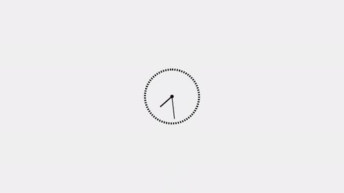 Minimalist Flat Design Clock Icon Animation