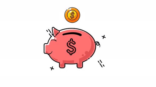 Piggy Bank Holds A Gold Coin Symbolizing Savings