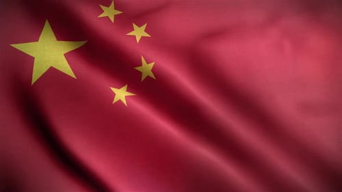 Waving Chinese Flag Seamless Loop Motion Graphic Background