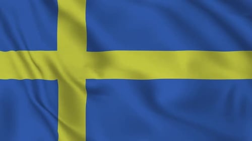 Realistic Waving Flag of Sweden Seamless Animation