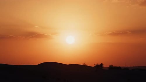 Sunset over Dubai Desert