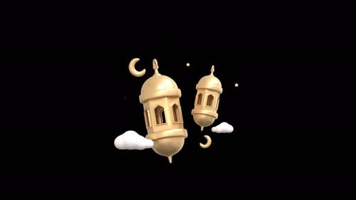 Islamic Lantern 3D Icon - Ramadan Fanous Animation 4K