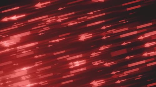Neon glowing technology arrow moving animation background.