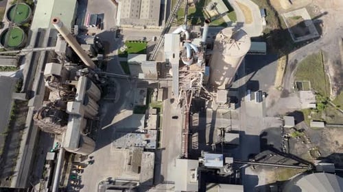 Aerial view of industrial complex, United Kingdom.