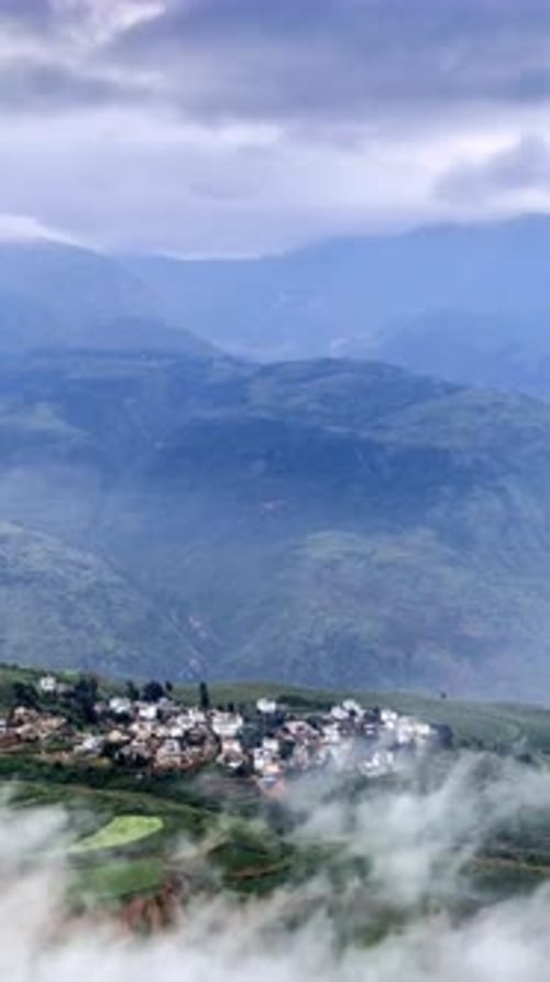 Vertical View Of Mountains Hills in China