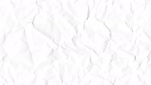 unfolding white crumpled and crinkled paper animation