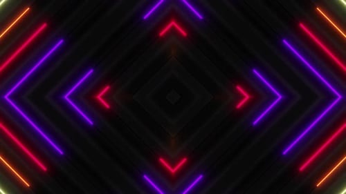 Colorful Neon Geometric Lines Looping Background Animation