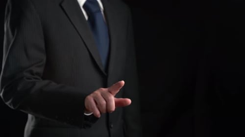 Businessman Show Hologram of Programming Coding Allusive Technology