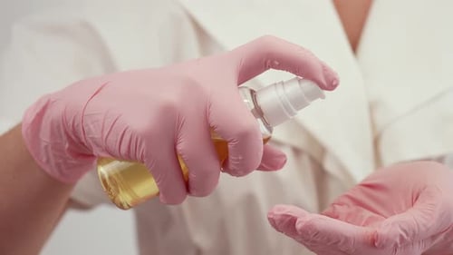 Hands Applying Nourishing Moisturizing Cream for Facial Skin Care