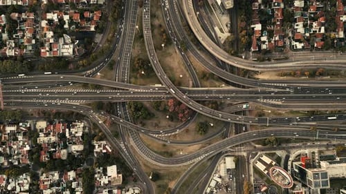 Highway from above Daylight Drone view Timelapse