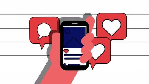 Flat Design Social Media Engagement Animation