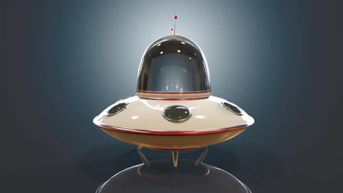3D Animated Flying Saucer UFO Hovering