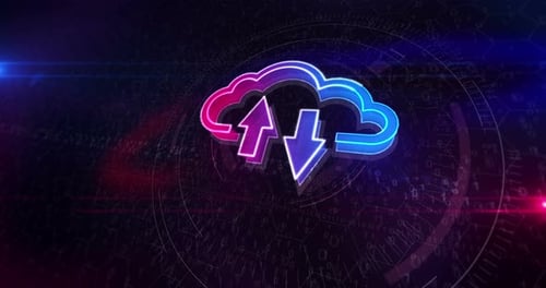 Futuristic Cloud Computing Data Transfer Loop Background