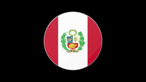 3D Spinning Circular Peru Flag Animation