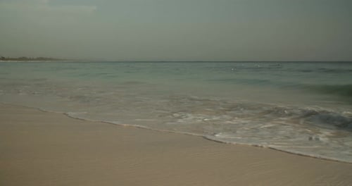 Beautiful Waves & Beach, Tropical Blue Peaceful Water Above