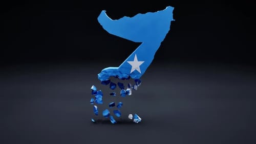 Somalia Map With Flag