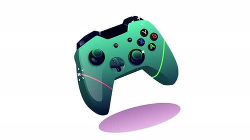 Stylized Floating Game Controller Animation for Gaming