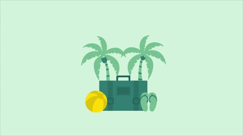 Animated Flat Design Travel Vacation Elements