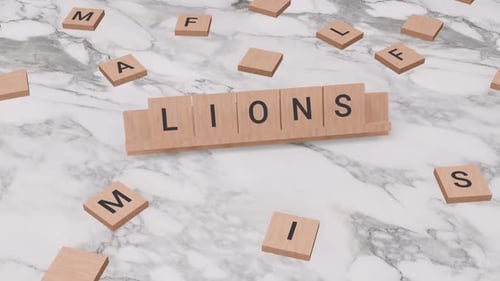 3D Animated Word Build with Wooden Letter Tiles on Marble