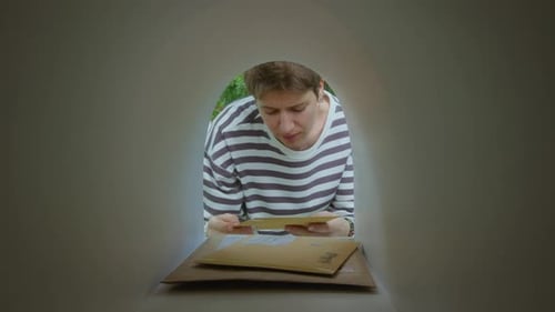 Young Adult Checks Mailbox in Broad Daylight